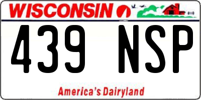 WI license plate 439NSP