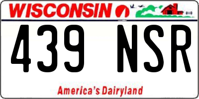 WI license plate 439NSR