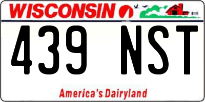 WI license plate 439NST