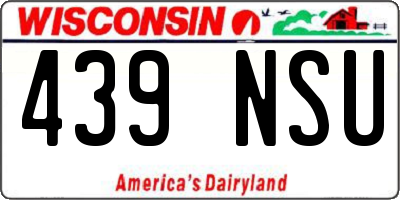 WI license plate 439NSU