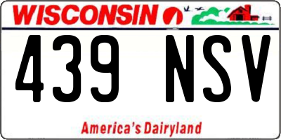WI license plate 439NSV