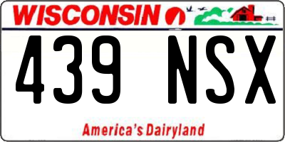 WI license plate 439NSX