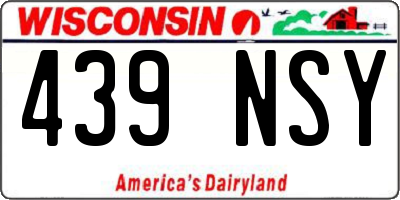 WI license plate 439NSY