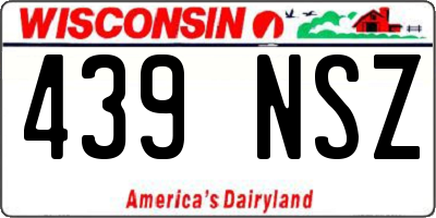 WI license plate 439NSZ