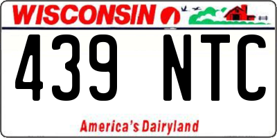 WI license plate 439NTC