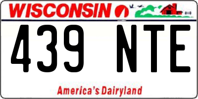 WI license plate 439NTE