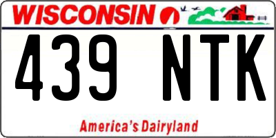 WI license plate 439NTK