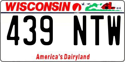 WI license plate 439NTW