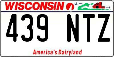 WI license plate 439NTZ