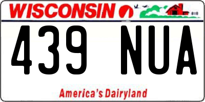 WI license plate 439NUA