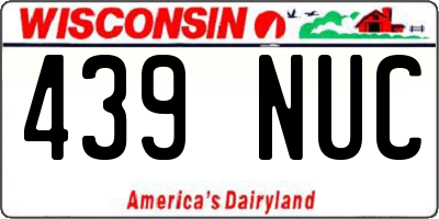 WI license plate 439NUC