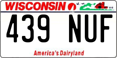 WI license plate 439NUF