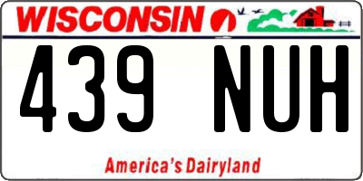 WI license plate 439NUH