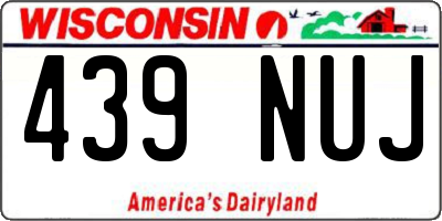 WI license plate 439NUJ