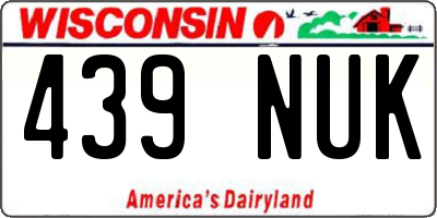 WI license plate 439NUK