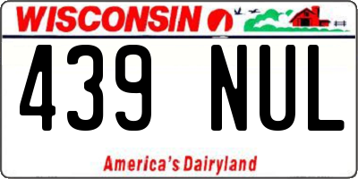 WI license plate 439NUL