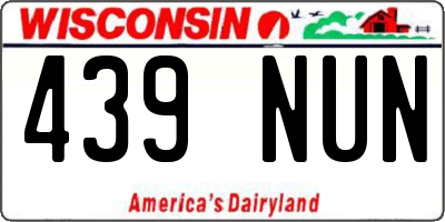 WI license plate 439NUN