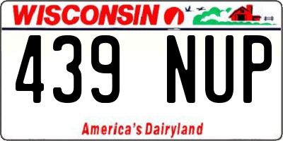 WI license plate 439NUP