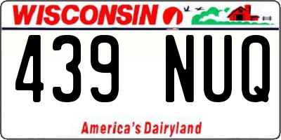 WI license plate 439NUQ