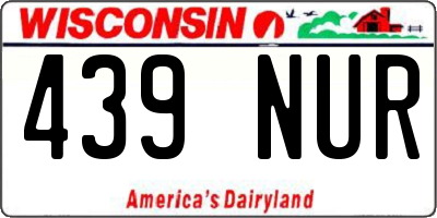 WI license plate 439NUR