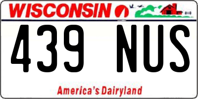 WI license plate 439NUS