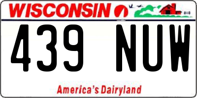 WI license plate 439NUW