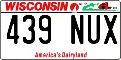 WI license plate 439NUX