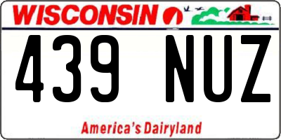 WI license plate 439NUZ
