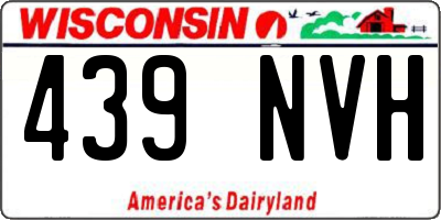 WI license plate 439NVH