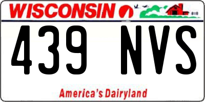 WI license plate 439NVS