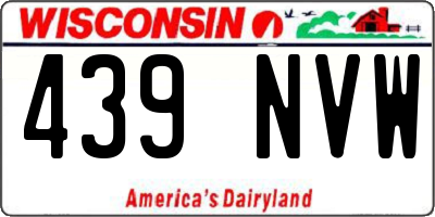 WI license plate 439NVW