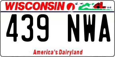 WI license plate 439NWA