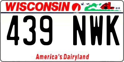 WI license plate 439NWK