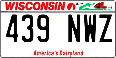 WI license plate 439NWZ