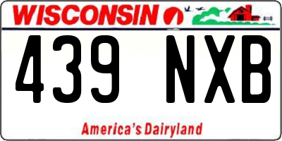 WI license plate 439NXB