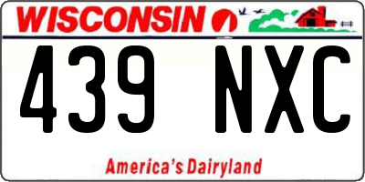WI license plate 439NXC