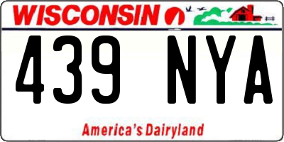 WI license plate 439NYA