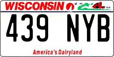 WI license plate 439NYB