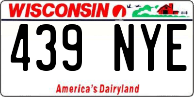 WI license plate 439NYE