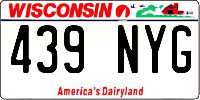 WI license plate 439NYG