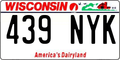 WI license plate 439NYK