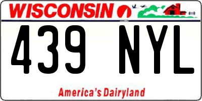 WI license plate 439NYL