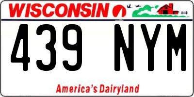 WI license plate 439NYM