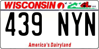 WI license plate 439NYN