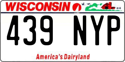 WI license plate 439NYP