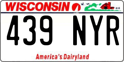 WI license plate 439NYR