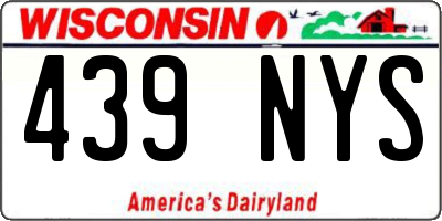 WI license plate 439NYS