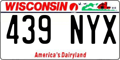 WI license plate 439NYX