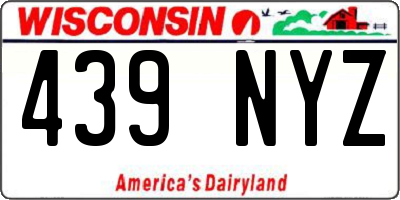 WI license plate 439NYZ