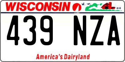 WI license plate 439NZA